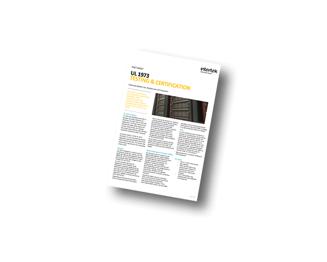 UL 1973 Testing & Certification | Fact Sheet